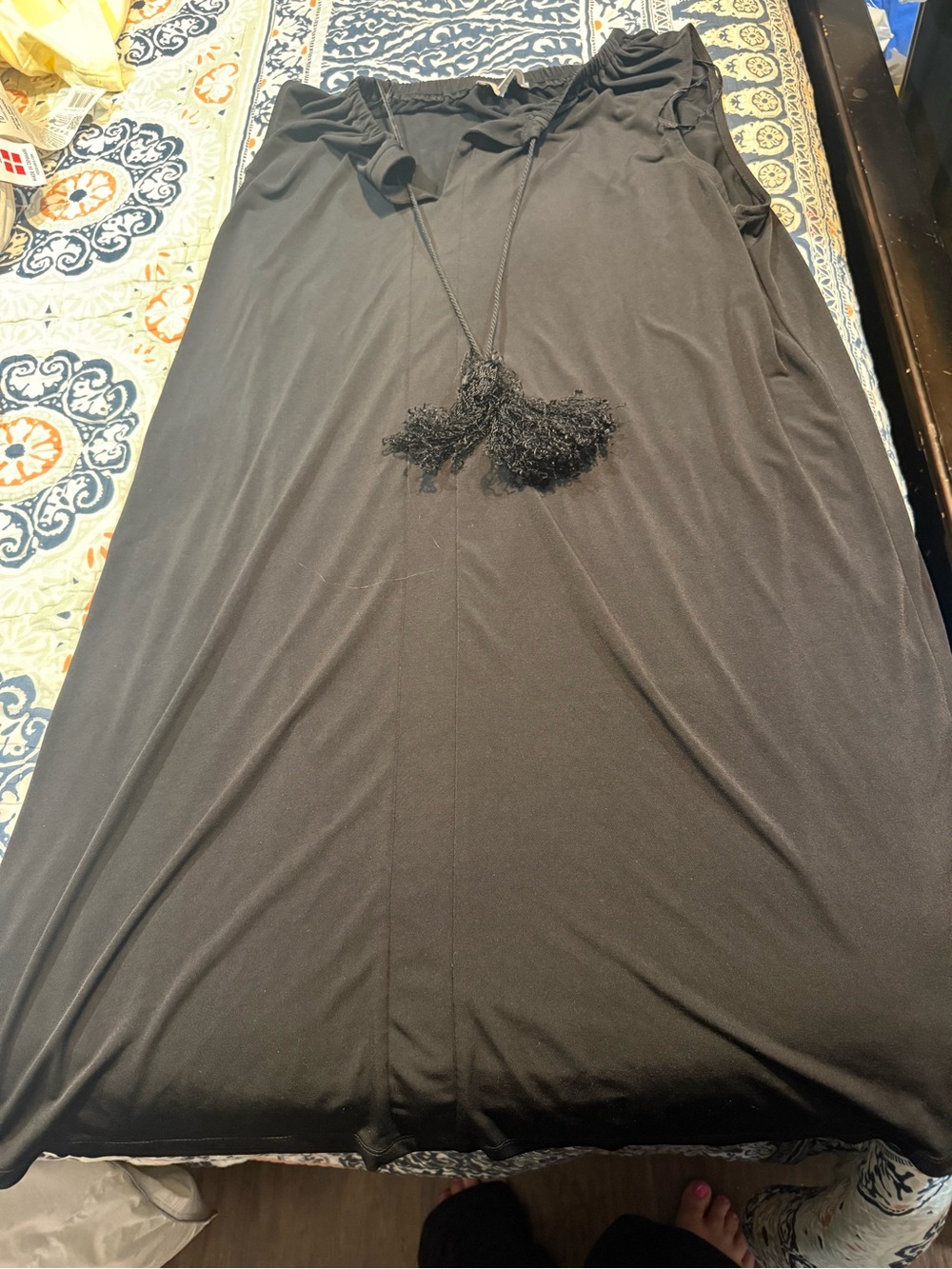 Black Michael Kors Sleeveless  Dress with Decorative Tassels.  Size 1X.